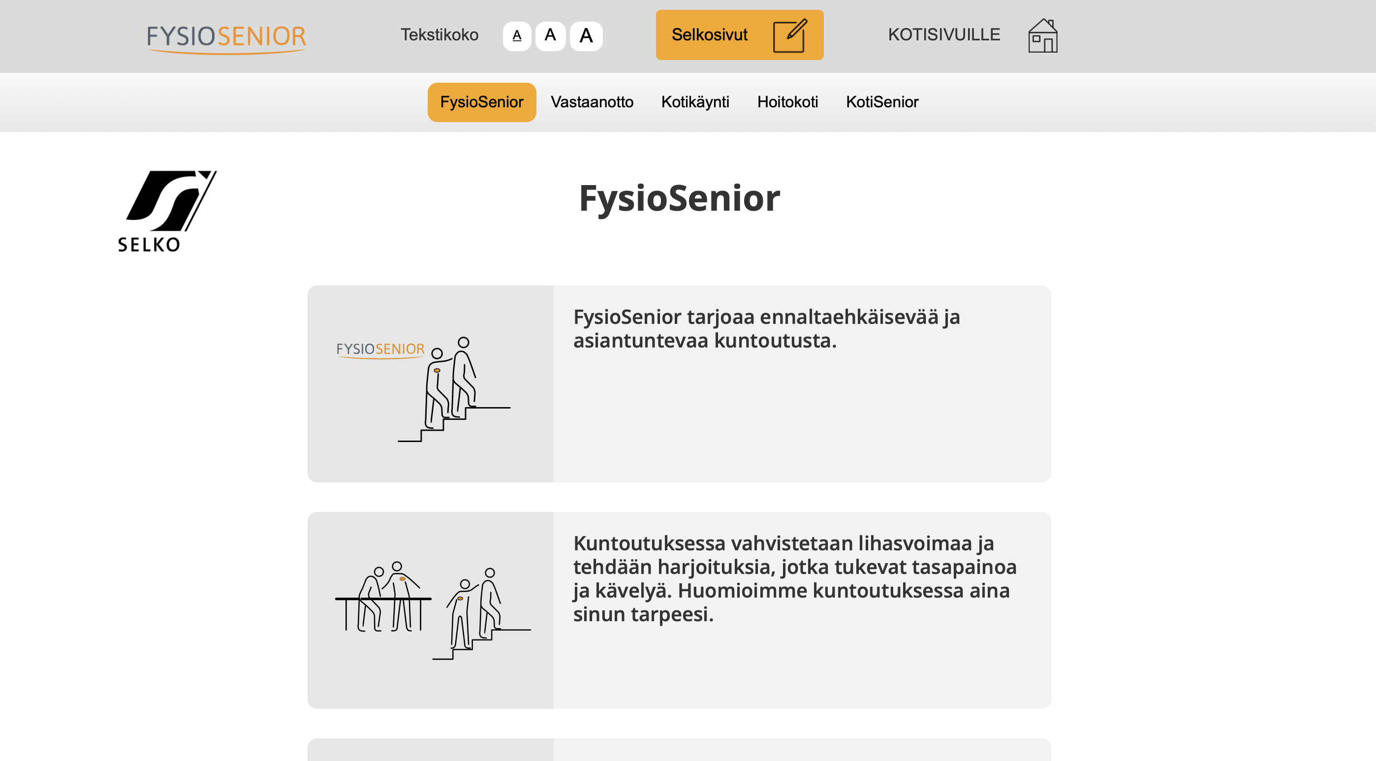 FysioSenior ja KotiSenior